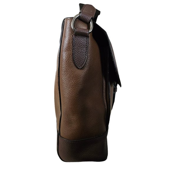Coach Hudson Brown Leather Colorblock Messenger Laptop Crossbody Bag - Picture 2 of 13